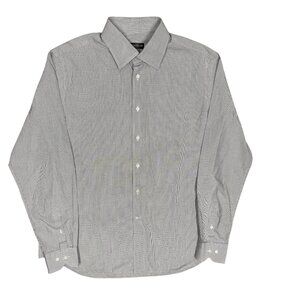 Corneliani Dress Shirt Made in Italy Long Sleeve Check Cotton 42 16 1/2 Large